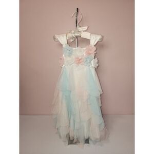 Girls' Boutique Easter Dress Biscotti Multicolor Satin and Tulle Size 4